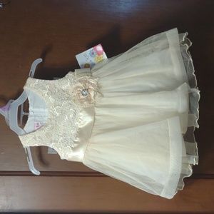 New Jessica Ann embellished lace special occasion dress gown Floral wedding 12m